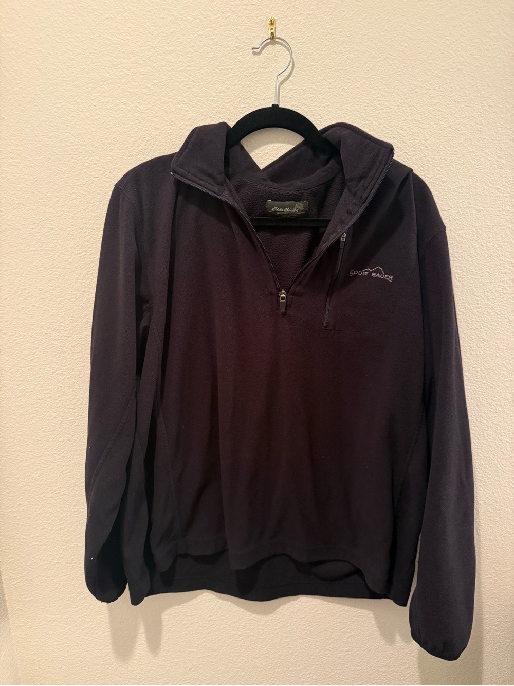 Eddie Bauer Black Half-Zip Fleece Pullover